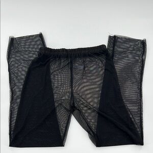 Black Sheer Mesh straight leg Pants‎ beach pool coverup large